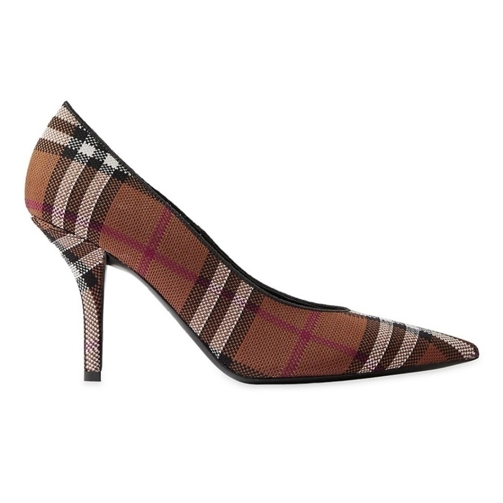 Burberry Ally 85mm Woven Check Pumps sz. 7